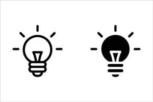 Light Bulb set. Electric lamp sign. for mobile concept and web design. illustration on white background vector