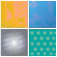 Modern gradient poster background set. Minimalist cover template with vibrant perspective geometric prism shapes in motion. Ideal design for social media, cover, banner, flyer. vector