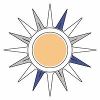 Minimalist Peach Sunburst Design Modern Graphic Element. vector