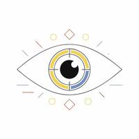 Minimalist Abstract Eye Yellow. vector