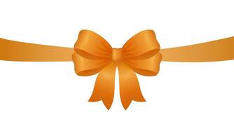 Shiny gold ribbon tied into a decorative bow. Isolated on transparent background. vector