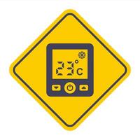 Digital modern thermostat for monitoring room temperature. vector