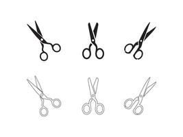 Open scissors line icon set. Scissors line cutter set page cross black icon , Paper cut icon with dotted line. scissors. set of cutting scissors. vector
