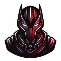 Dark Knight in Red and Gray, Esports Logo Design vector