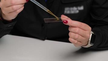 Scientist Preparing Microscope Slide, Labaratory video