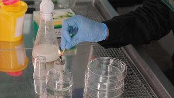 Scientist Conducting Laboratory Experiment with Open Flame video