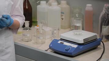 Scientist Working with Laboratory Weighing Scale video