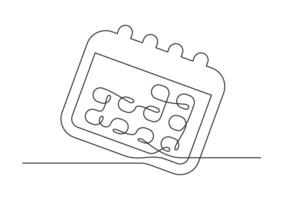 Continuous drawing of one line of an calendar vector
