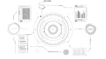 Display with animated HUD and infographic elements for data analysis video