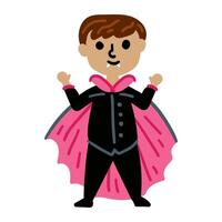 Funny vampire character in cartoon style. Halloween illustration isolated on white background vector