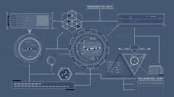 High-tech interface design with data processing animation video