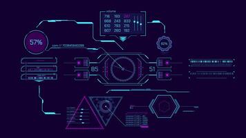 Animation of high-tech screen design for data processing video