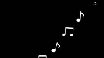 Animated Flying Musical Notes with Alpha Channel Background in 4K Resolution video