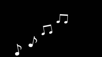 Floating Musical Notes Animation with Alpha Channel in 4K video