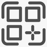 qr code scanner, interface icons and symbols vector