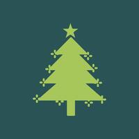 Christmas green tree design vector