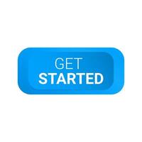 Modern flat illustration of a gradient Get Started button. Stylish UI element for websites, apps, landing pages, and digital interfaces. Minimalist and vibrant call to action or CTA design vector