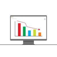 Business Decline Chart on Computer Screen Showing Downtrend Graph and Financial Loss Analysis vector