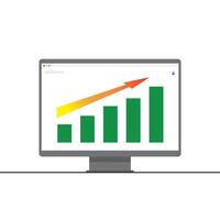 Business Growth Chart on Computer Screen Showing Rising Graph and Financial Success Analysis vector