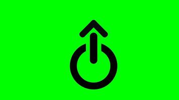 Logout arrow icon animation on Green screen. login with logout and way out solution concept. Emergency exit sign, switch turn on off. video