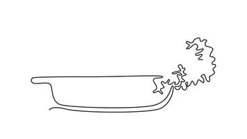 Self drawing animation of single line draw wicker basket with full of raw vegetables for kitchen logo template. Healthy food for diet program or vegan life. Continuous line draw. Full length animated video