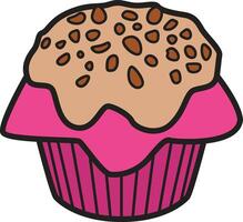 Delicious muffin topped with a crumbly topping, perfect for a sweet treat. vector