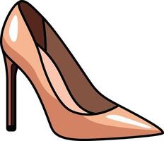 Beige stiletto pump with a pointed toe and sleek design. vector