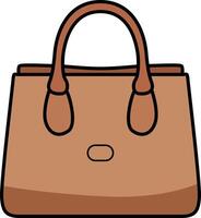 A stylish brown handbag with a structured design, ideal for casual and professional looks. vector