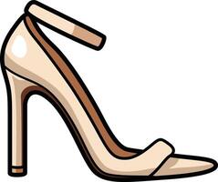 Elegant beige high heel shoe with a sleek design, perfect for formal and casual outfits. vector