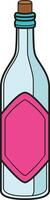 A minimalistic glass bottle with a simple design, perfect for beverages. vector