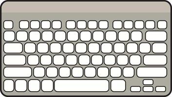 A modern keyboard with a sleek design, ideal for office and tech-related themes. vector