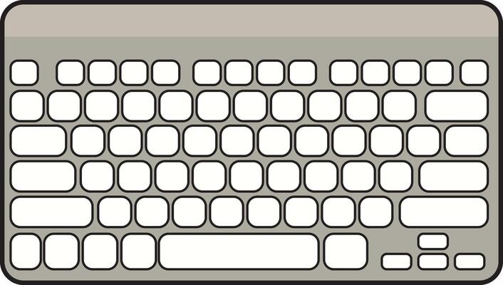 A modern keyboard with a sleek design, ideal for office and tech-related themes.