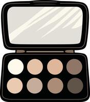 A palette featuring neutral tones for creating a natural makeup look. vector