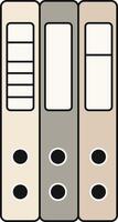 A set of office binders, ideal for organization, work, and school files. vector