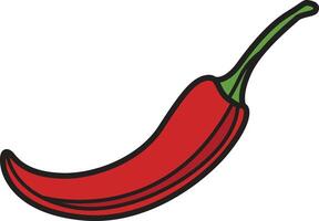 A vibrant red chili pepper, adding spice and heat to any dish. vector