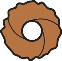 A round cookie with a golden-brown texture, perfect for snacks and desserts. vector
