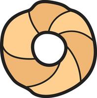 A golden-brown round cookie with a simple and delicious design, perfect for snacks and desserts. vector