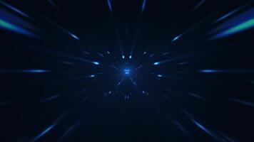 Blue starburst warp speed stars hyperspace motion background. Interstellar space travel concept with glowing energy light beams. Full HD and looping animation. video
