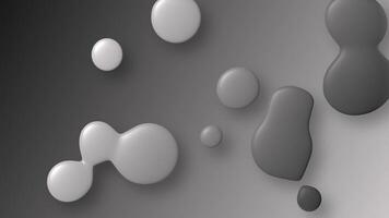 Stylish abstract liquid background with fluid morphing glossy blob shapes and a smooth grayscale gradient. Fresh energetic playful background for social media and branding. video