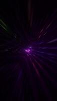 A spinning spiral of bright glowing colorful LED disco lights and lasers - shiny glittering stage lights. Full HD and looping VJ performance or party background. Vertical animation. video