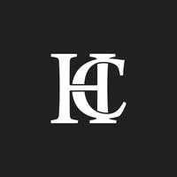 letters hc linked overlap 3d flat simple logo vector