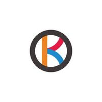 letters k ribbon colorful lines simple logo vector