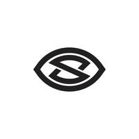 letter s eye simple geometric lines logo vector