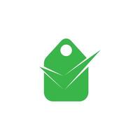 green check mark label simple symbol icon vector