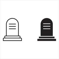 tombstone icon Simple thin line logo set vector