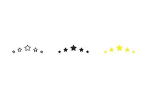 Five star customer product review icon set. Five star rating. Yellow 5 star flat icon for apps and websites. Quality, customer ratings, feedback. vector