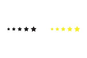 Five star customer product review icon set. Five star rating, Yellow 5 star flat icon for apps and websites. Quality, customer ratings, feedback. vector