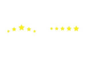 Five star customer product review icon set. Five star rating. Yellow 5 star flat icon for apps and websites. Quality customer ratings,feedback. vector