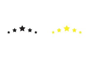 Five star customer product review icon set. Five star rating. Yellow 5 star flat icon for apps and websites. Quality, customer ratings, feedback.. vector
