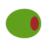 A green olive with a red dot on it vector